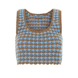 PRADA Crochet Knit Crop Top Women MULTICOLOURED T-Shirts & Tops